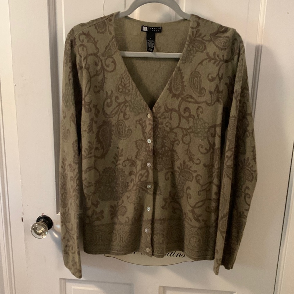 Carole Little paisley lambs wool sweater